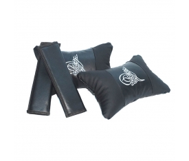 Tuğra Logolu Boyun Yastığı ve Kemer Pedi Seti Lüx Suni Deri KalitePlus