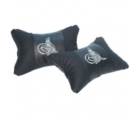 Tuğra Logolu Premium Boyun Yastığı Lüx Suni Deri KalitePlus